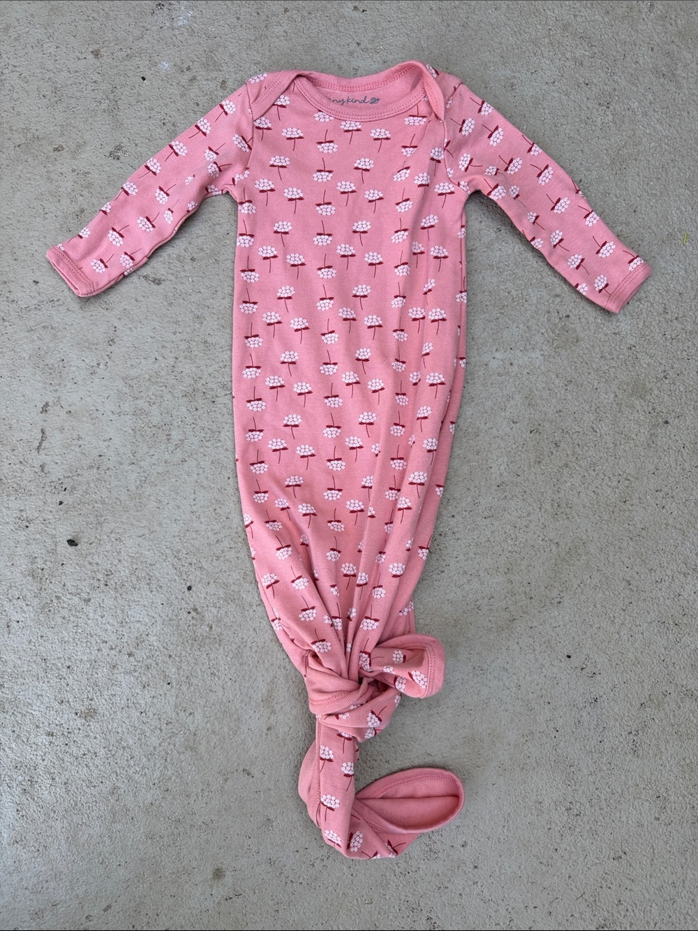 Tiny Kind Melon Floral Knotted Baby One-Piece Newborn